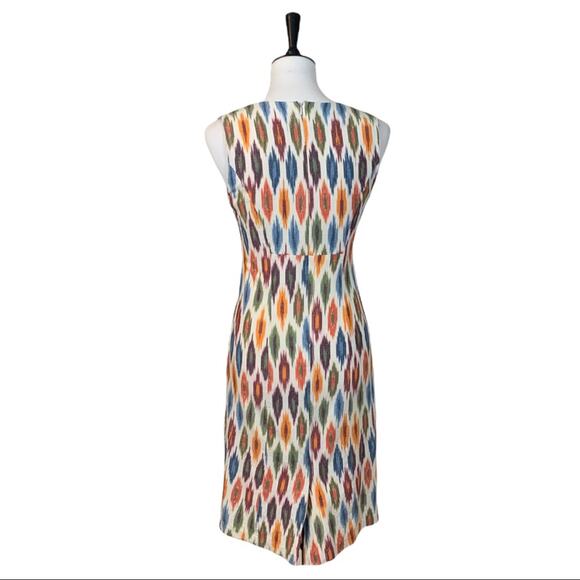The Territory Ahead Women's Cream Orange Classic iKat Sheath Dress Size 4 - Picture 4 of 11